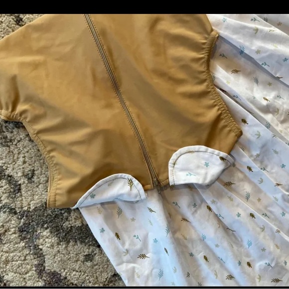 Custom Beige & White Lyrical / Contemp Dress Dance Costume - Picture 3 of 5